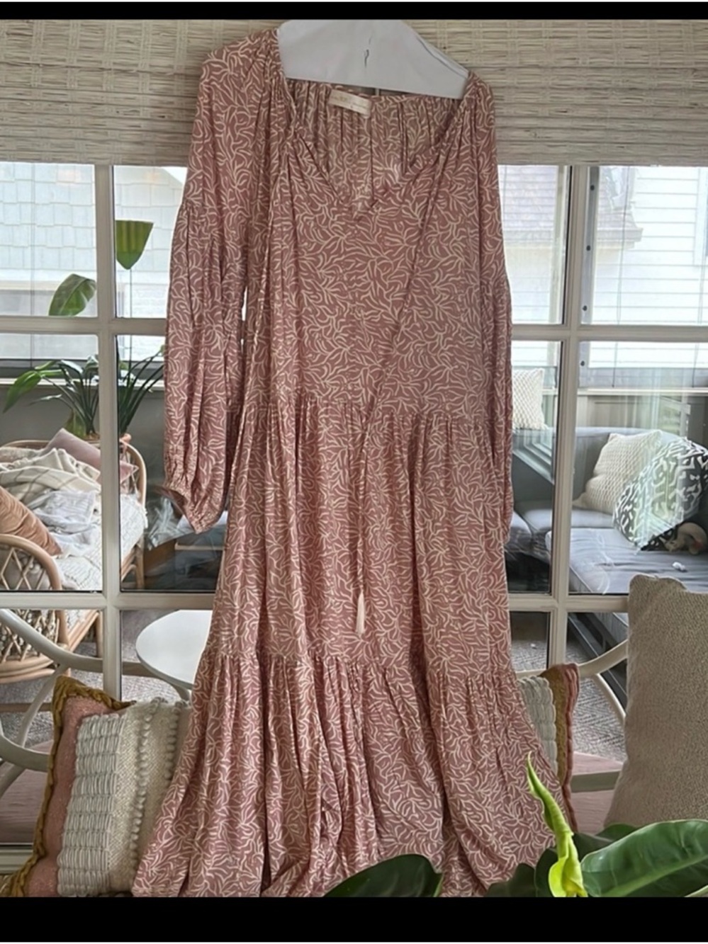 Natalie Martin Dusty Rose Printed Maxi Dress